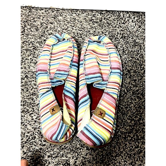 TWISTED X Women's Slip-On Loafer Multi-colored Rainbow Stripe Size 10M - Picture 6 of 7